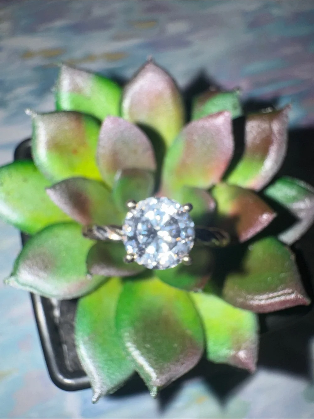 Silver Solitaire Clear CZ Engagement Ring